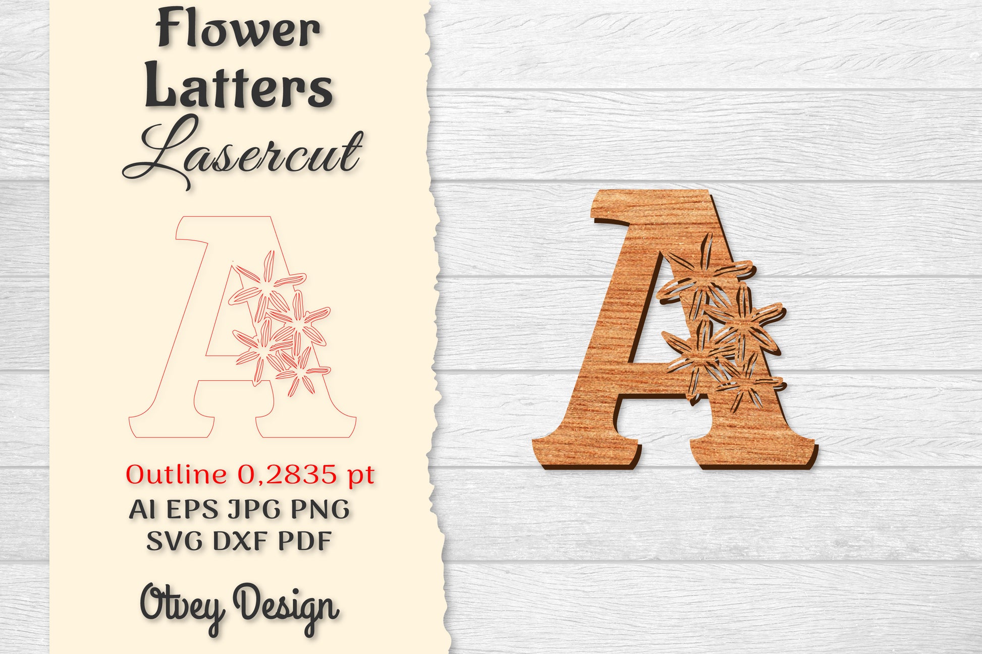 Flower Letters Laser Cut SVG Bundle 50 - CraftNest - Digital Crafting and Art