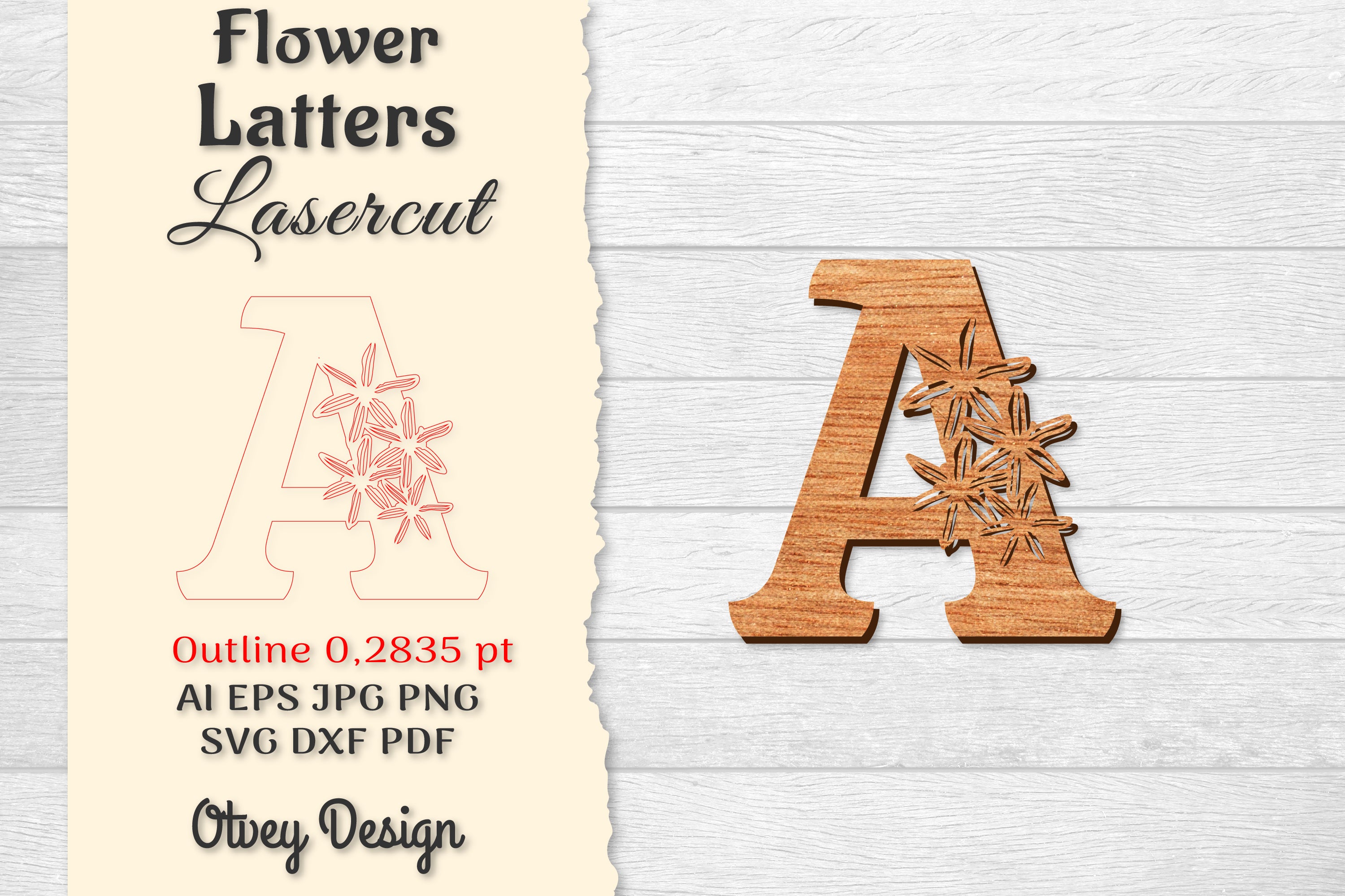 Flower Letters Laser Cut SVG Bundle 50 - CraftNest - Digital Crafting and Art