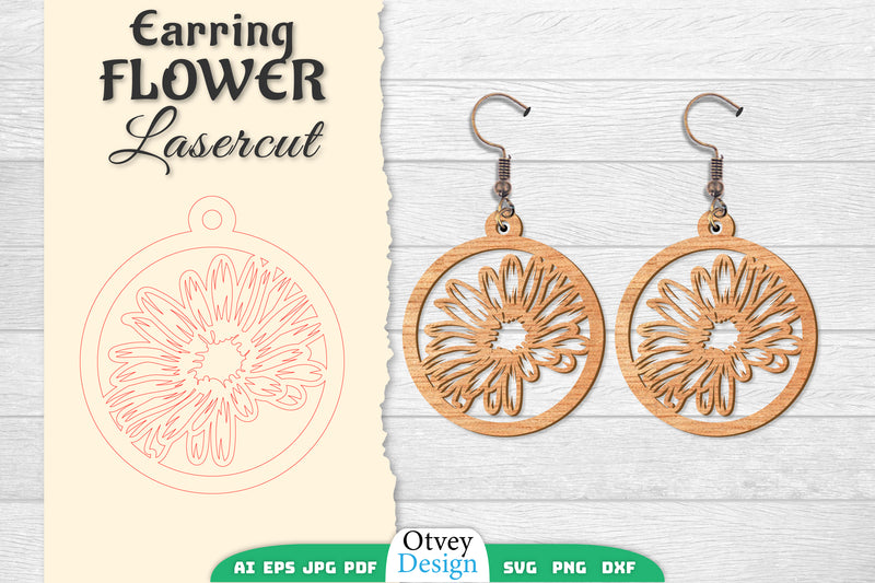Earring Flower Lasercut SVG Bundle 16 - CraftNest - Digital Crafting and Art
