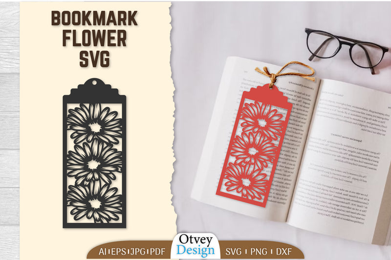 Bookmark Flower SVG Bundle 83 - CraftNest - Digital Crafting and Art
