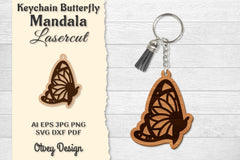 Butterfly Mandala Keychain SVG Bundle 9 - CraftNest - Digital Crafting and Art