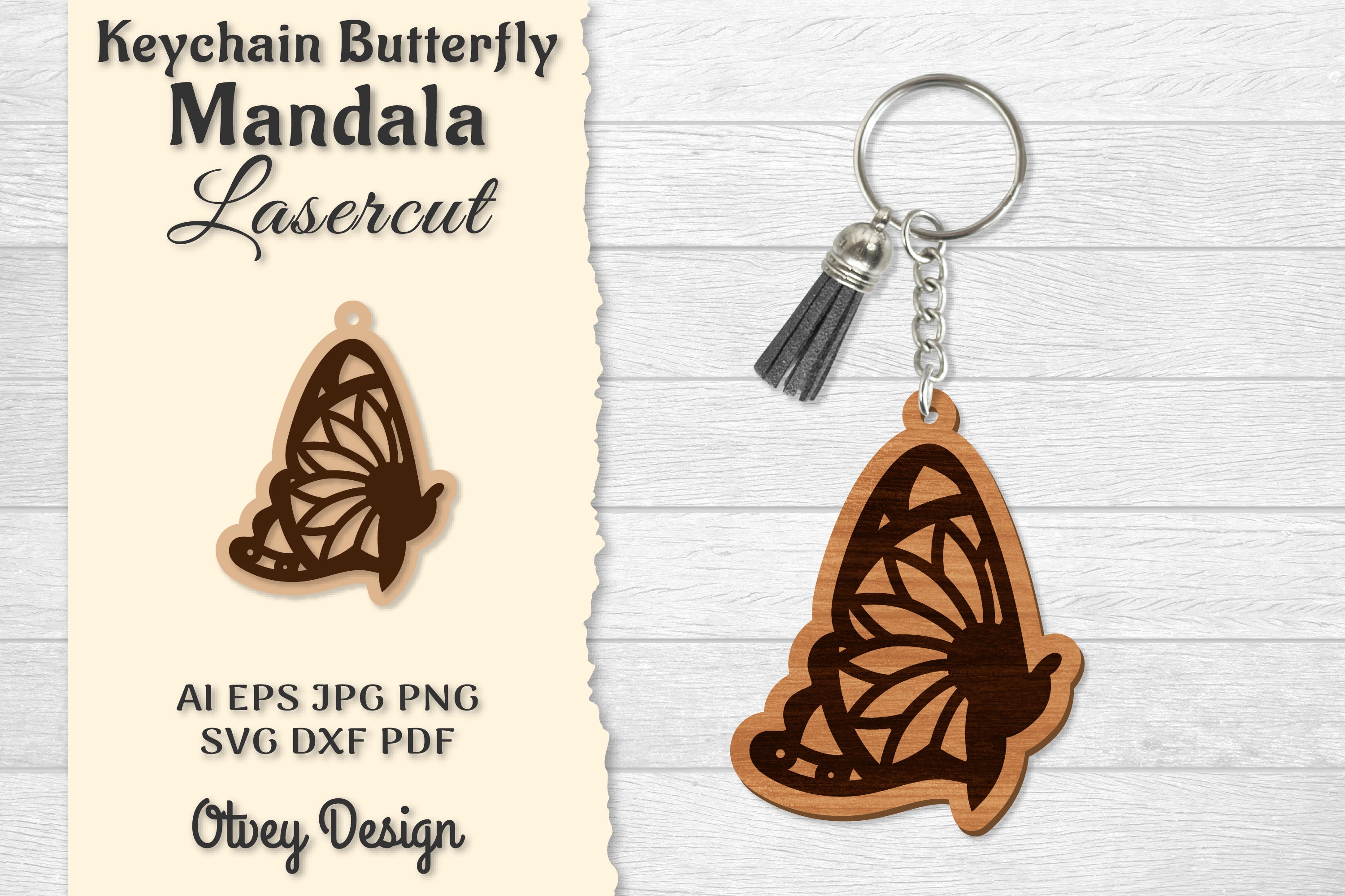 Butterfly Mandala Keychain SVG Bundle 9 - CraftNest - Digital Crafting and Art