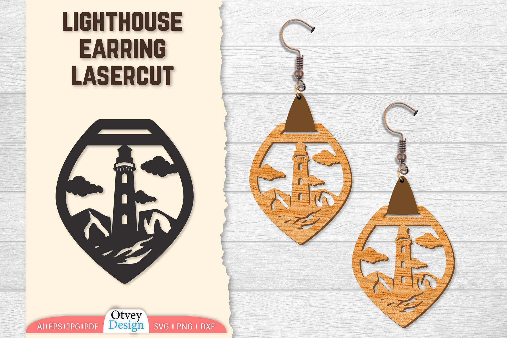 Lighthouse Earring Lasercut SVG Bundle 84 - CraftNest - Digital Crafting and Art
