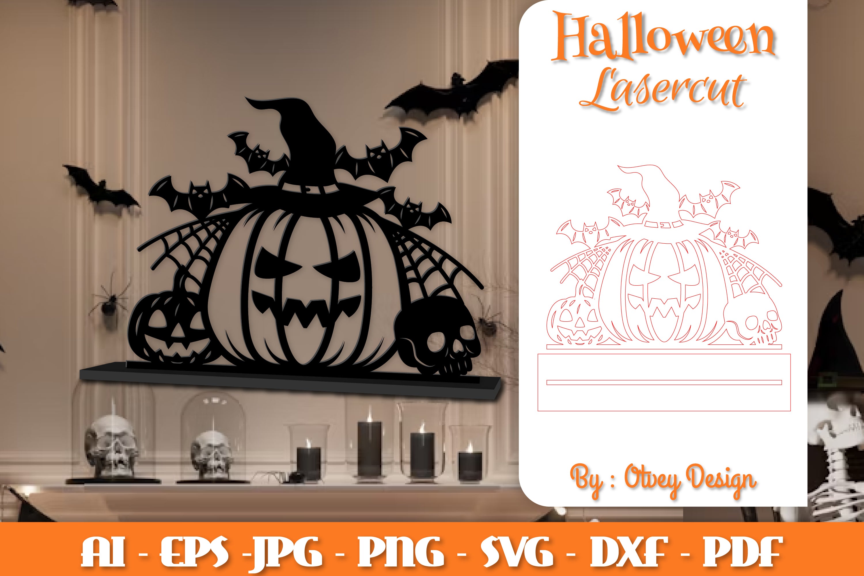 Halloween Decorations Lasercut SVG Bundle