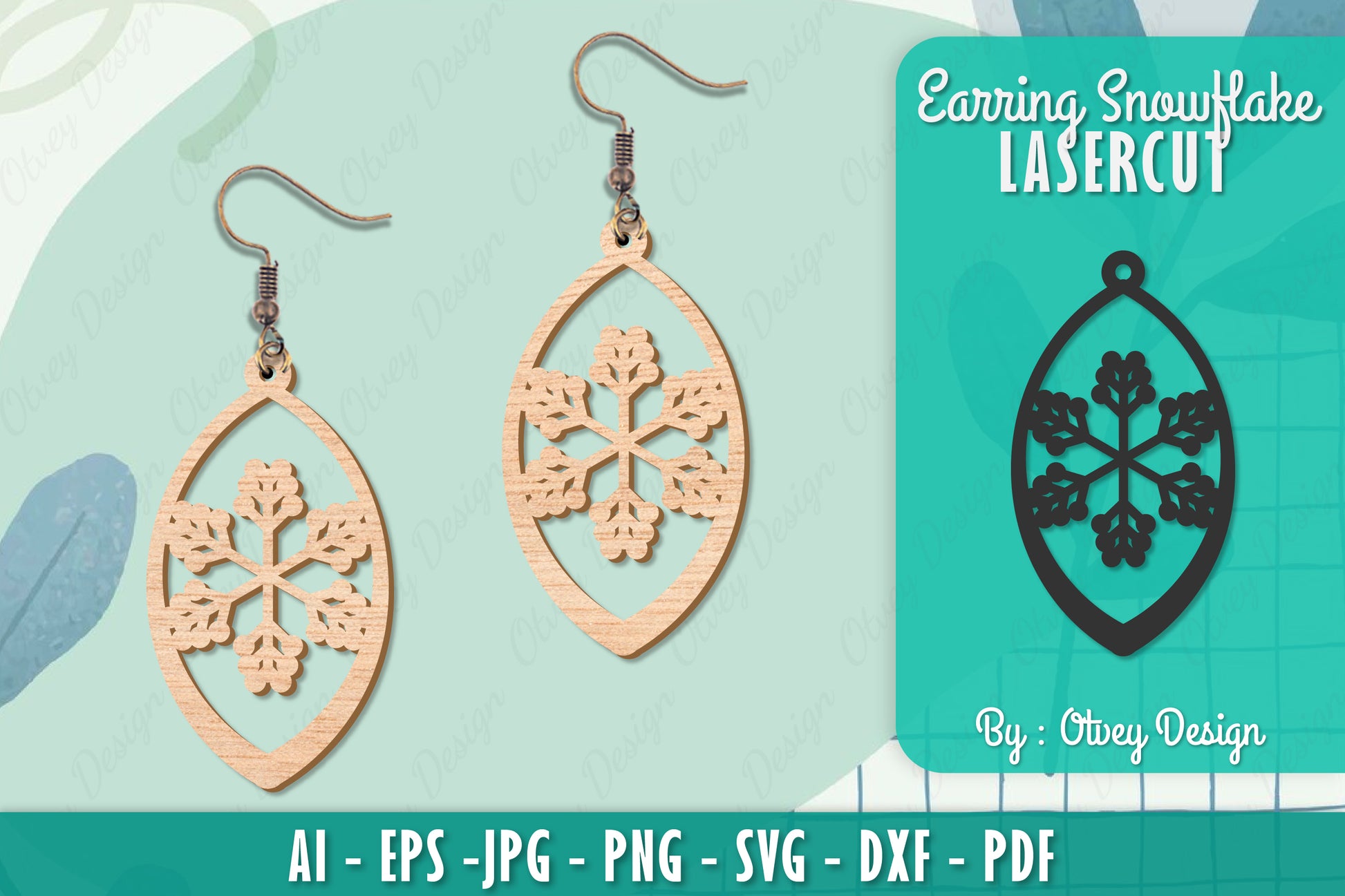 Snowflake Earring Lasercut SVG Bundle 81 - CraftNest - Digital Crafting and Art
