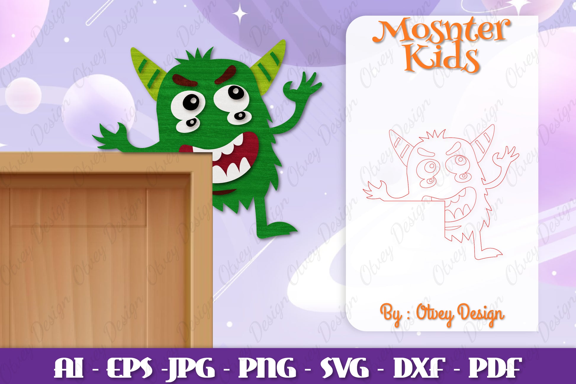 Monster Kids Corner Door Lasercut SVG Bundle - CraftNest - Digital Crafting and Art