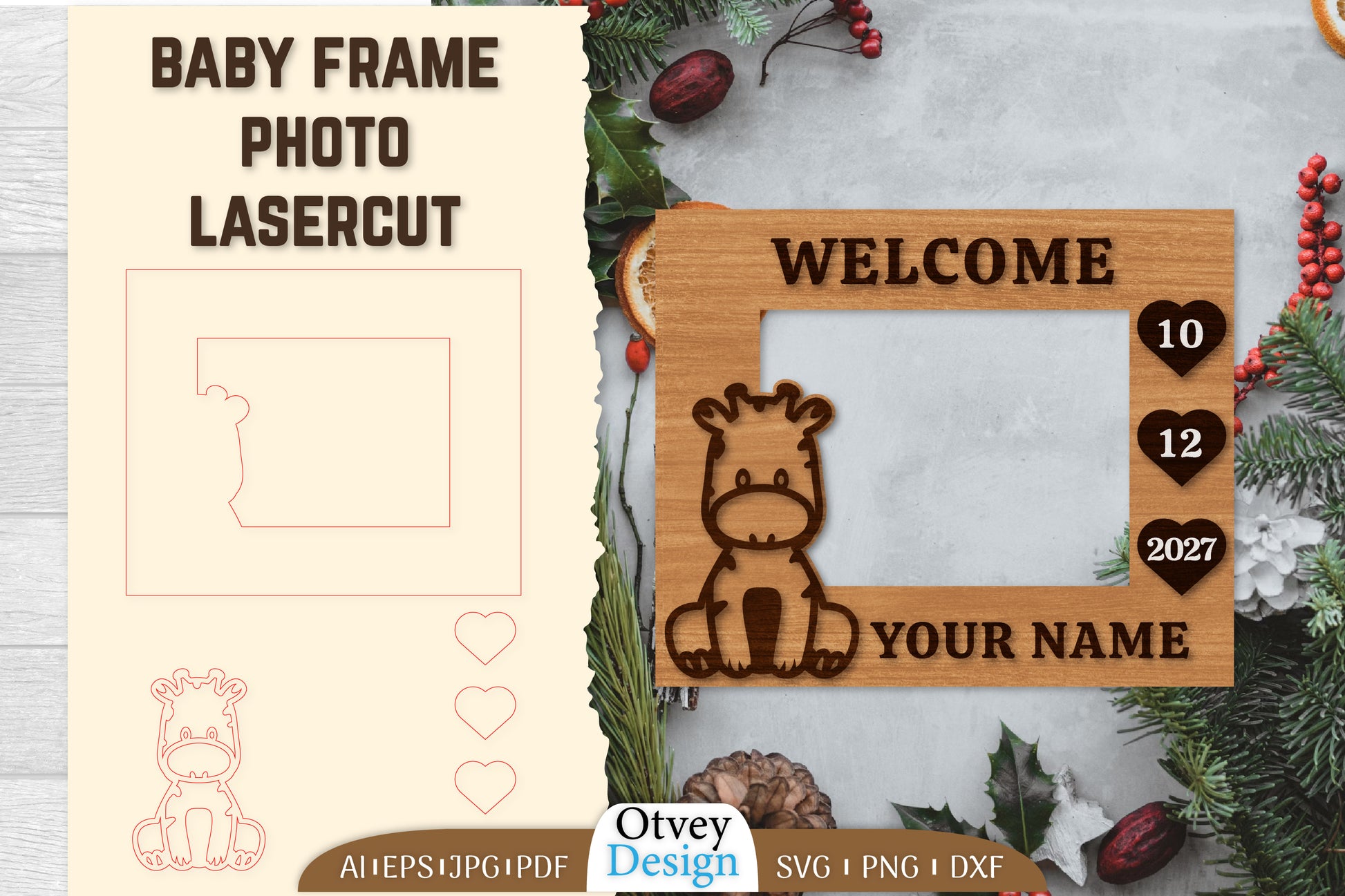 Baby Newborn Photo Frame SVG Bundle - CraftNest - Digital Crafting and Art