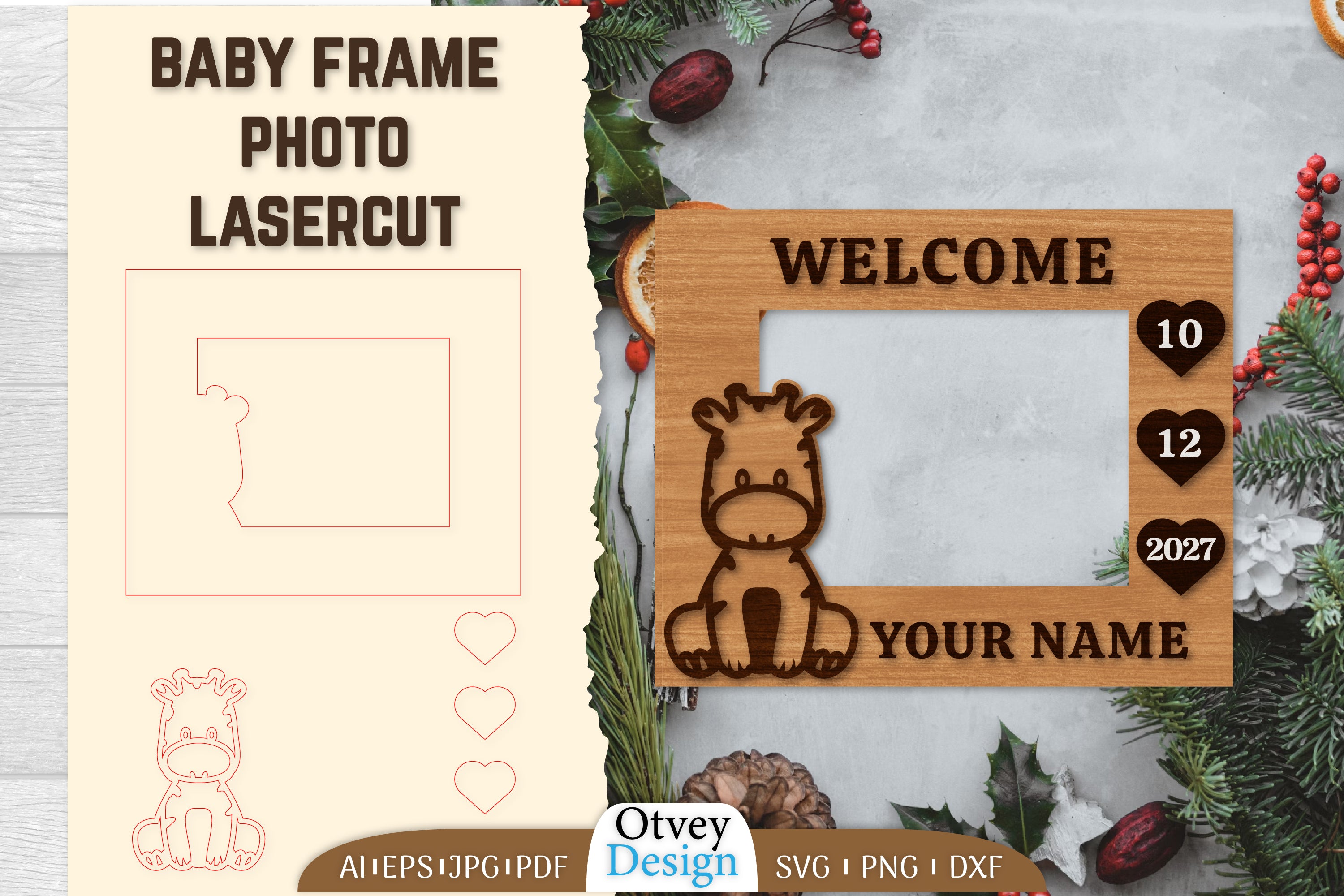 Baby Newborn Photo Frame SVG Bundle - CraftNest - Digital Crafting and Art