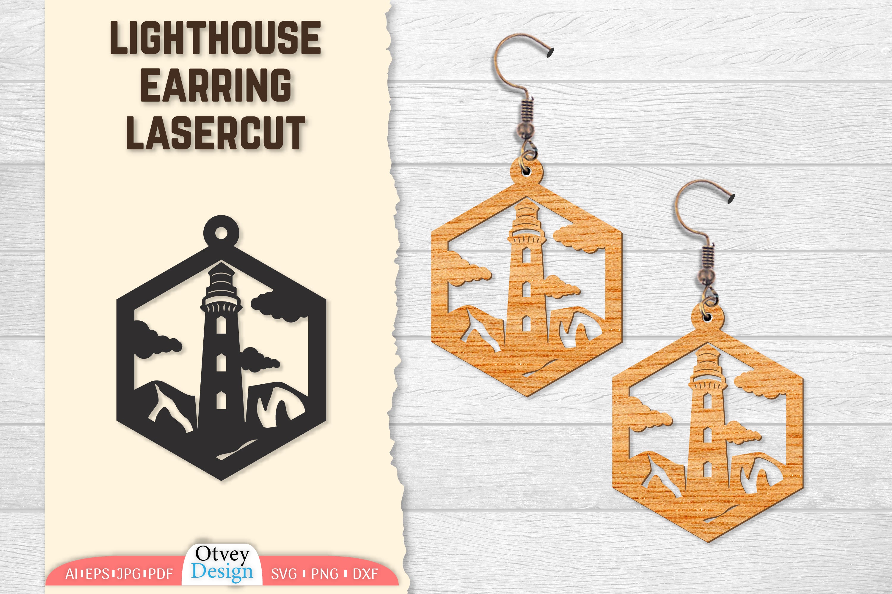 Lighthouse Earring Lasercut SVG Bundle 61 - CraftNest - Digital Crafting and Art