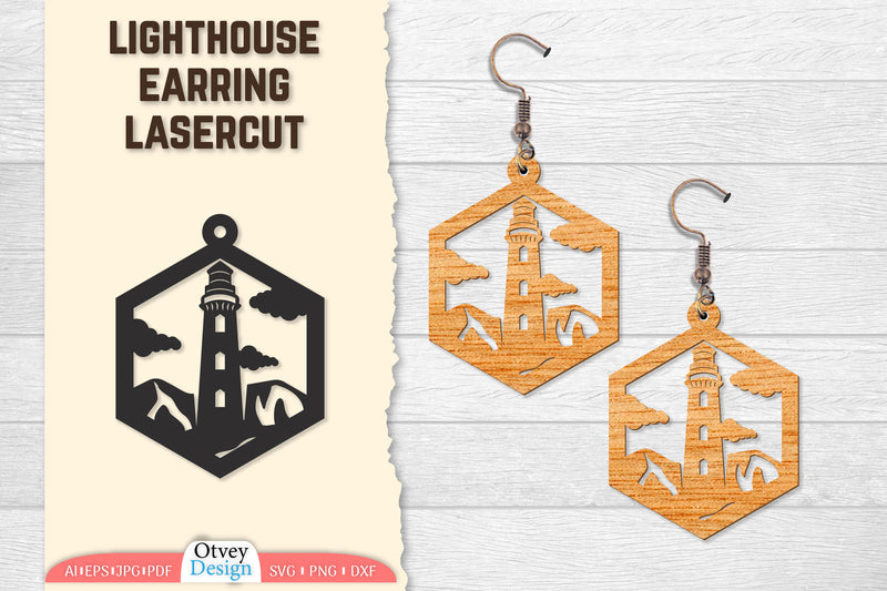 Lighthouse Earring Lasercut SVG Bundle 61 - CraftNest - Digital Crafting and Art