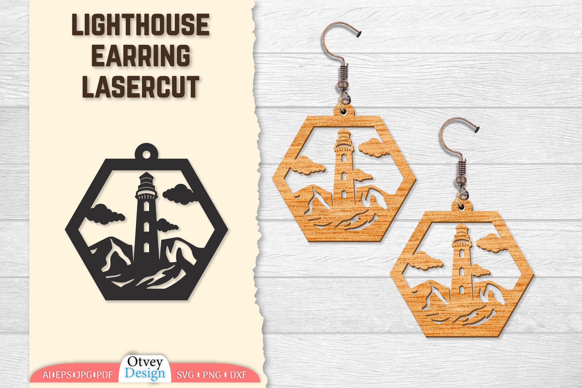 Lighthouse Earring Lasercut SVG Bundle 49 - CraftNest - Digital Crafting and Art