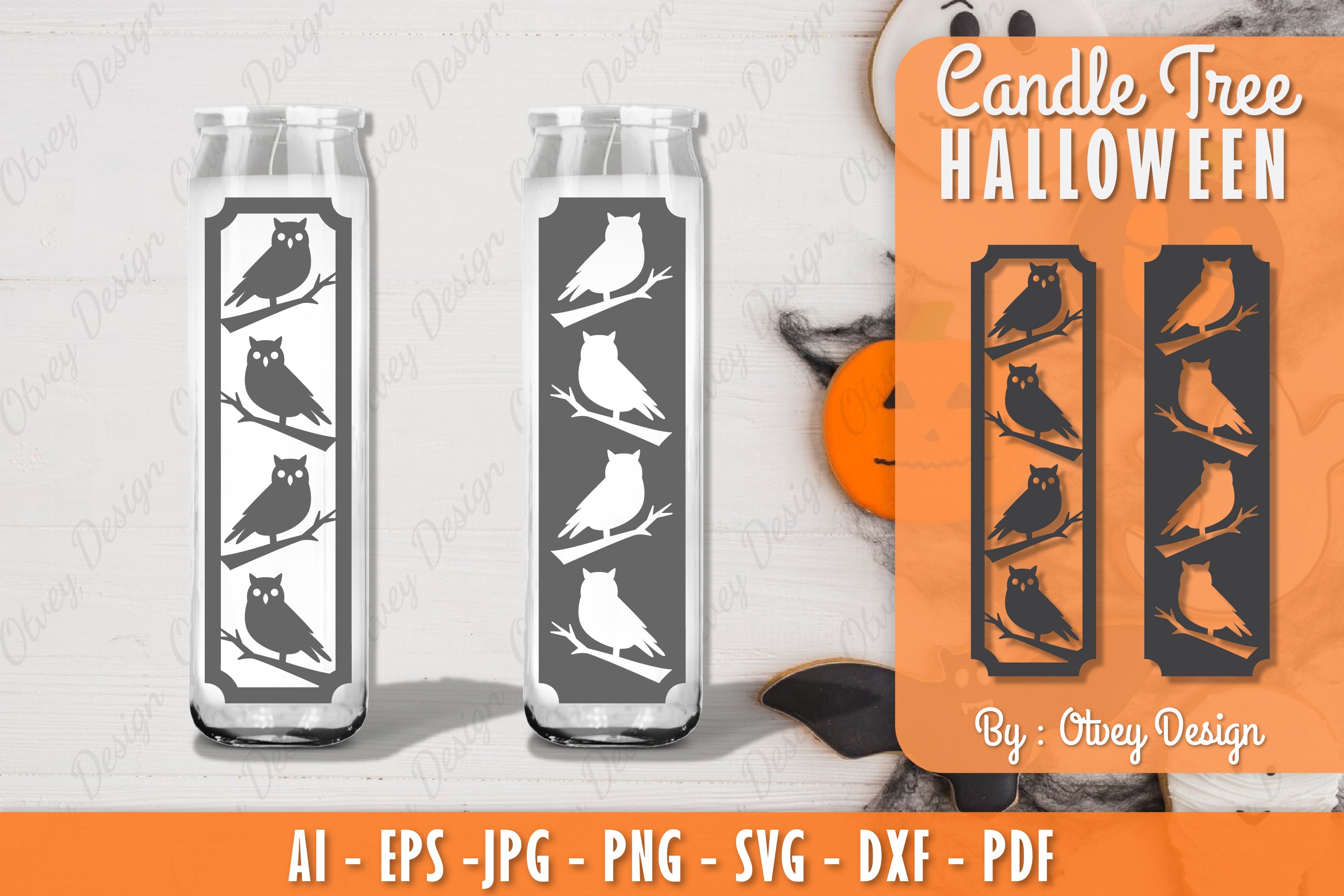 Halloween Candle Tree Design SVG Bundle 1 - CraftNest - Digital Crafting and Art