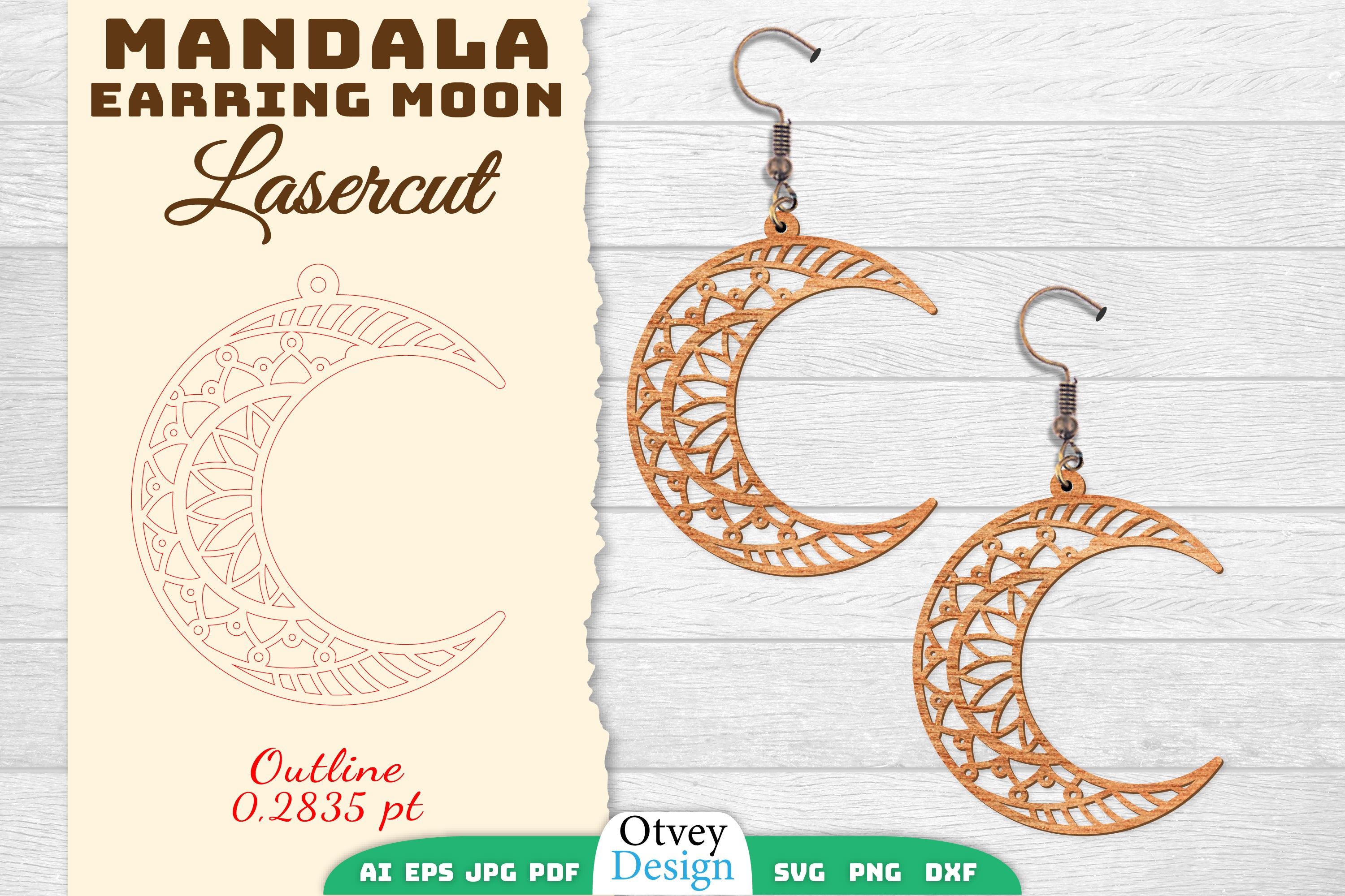 Earring Moon Mandala Lasercut SVG Bundle 9 - CraftNest - Digital Crafting and Art