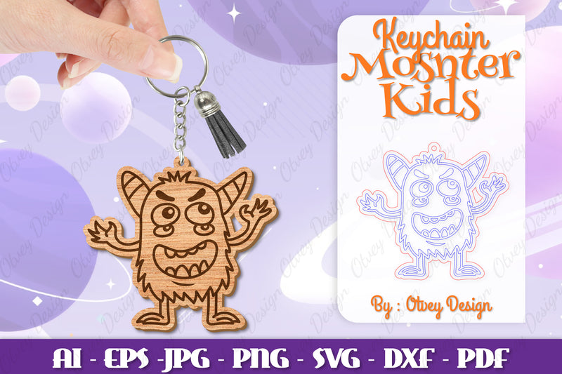 Monster Kids Keychain SVG Bundle 1 - CraftNest - Digital Crafting and Art
