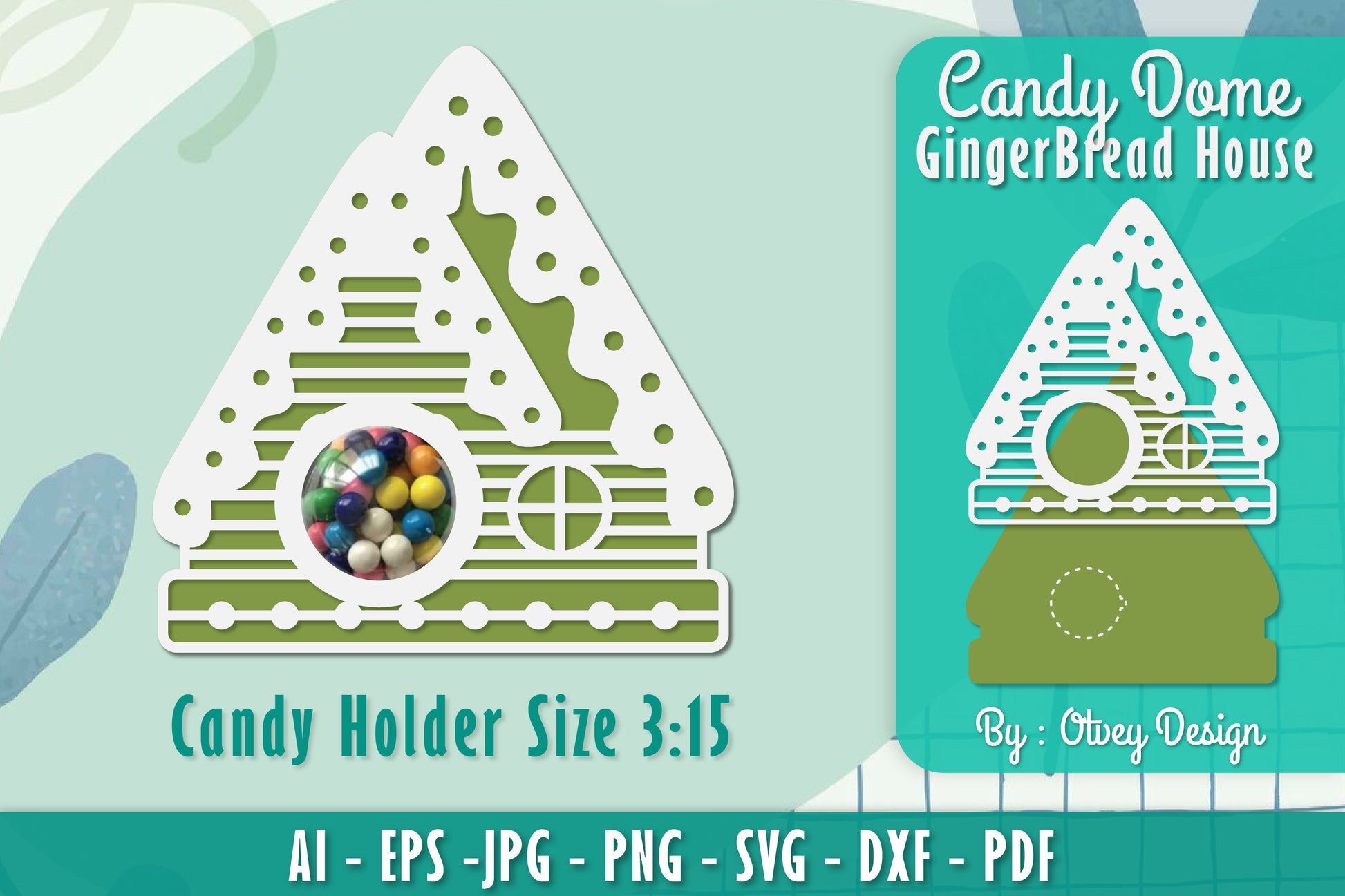 Gingerbread House Candy Holder SVG Bundle 1 - CraftNest - Digital Crafting and Art