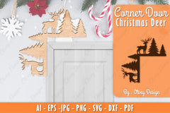Christmas Deer Door Corner Lasercut SVG Bundle 11 - CraftNest - Digital Crafting and Art