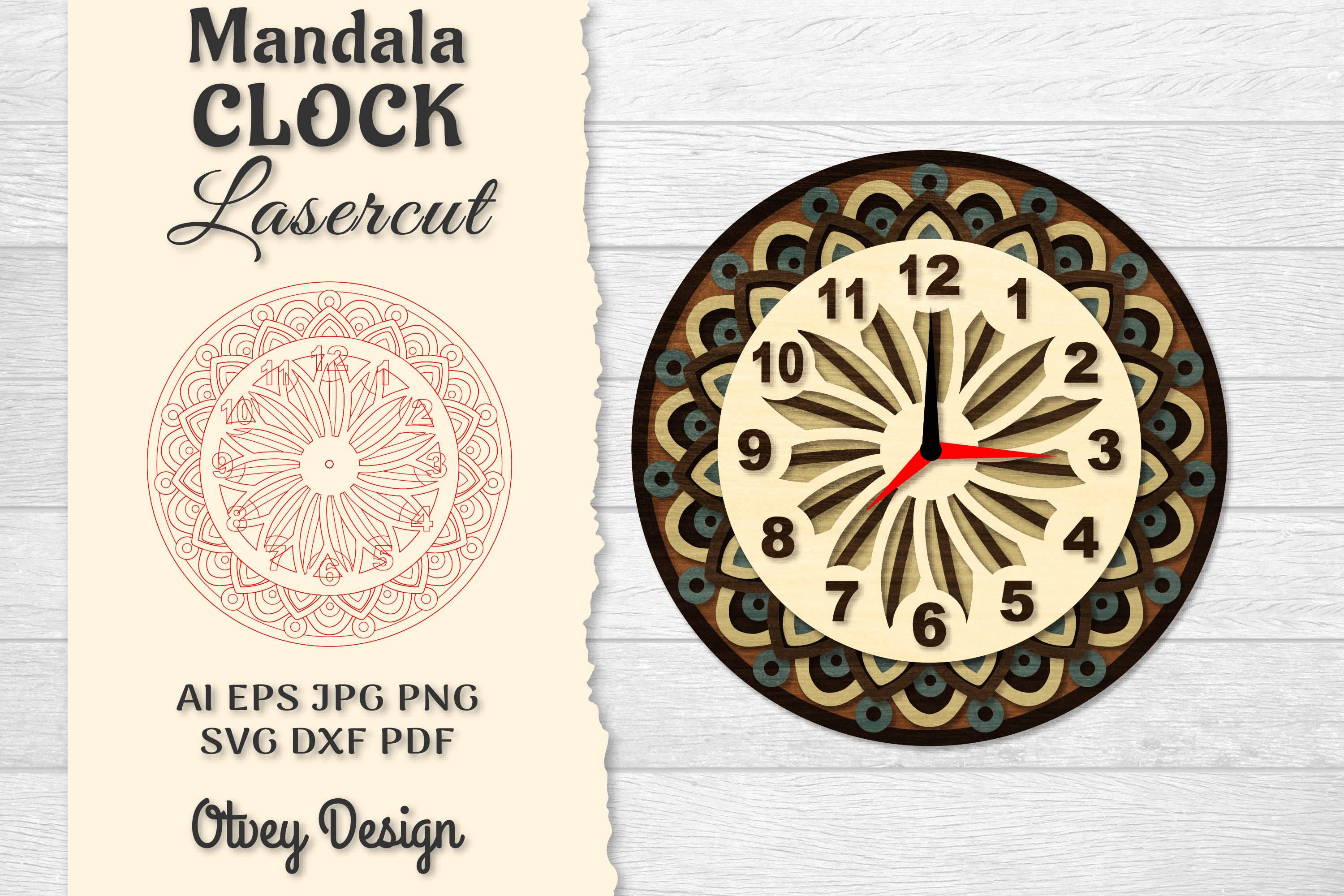 Clock Mandala Lasercut SVG Bundle 1 - CraftNest - Digital Crafting and Art