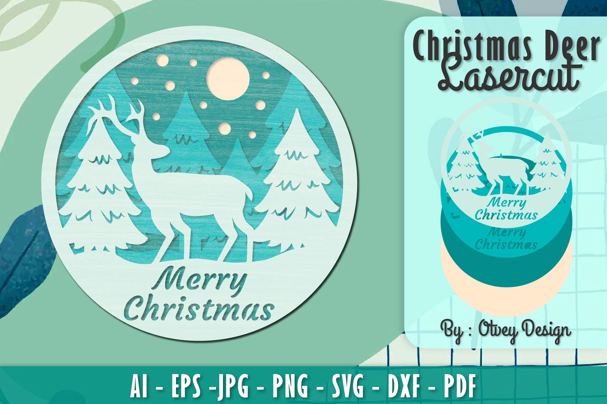 Merry Christmas Deer SVG Bundle 1 - CraftNest - Digital Crafting and Art