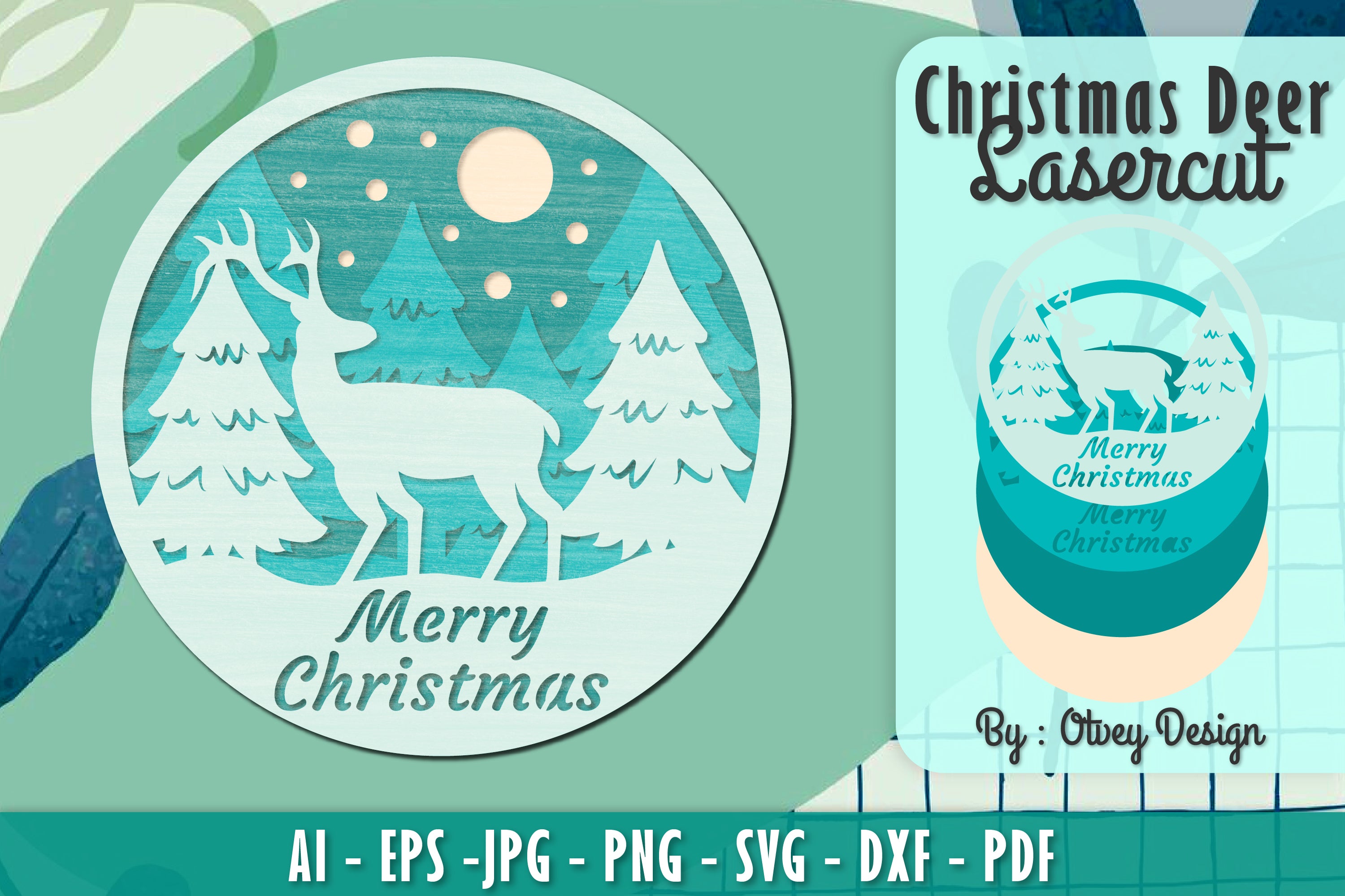 Merry Christmas Deer SVG Bundle 1 - CraftNest - Digital Crafting and Art
