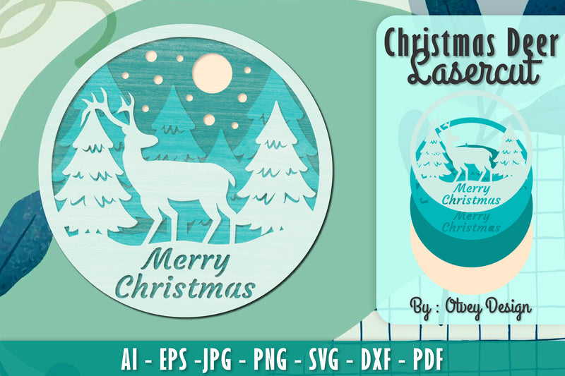 Merry Christmas Deer SVG Bundle 1 - CraftNest - Digital Crafting and Art