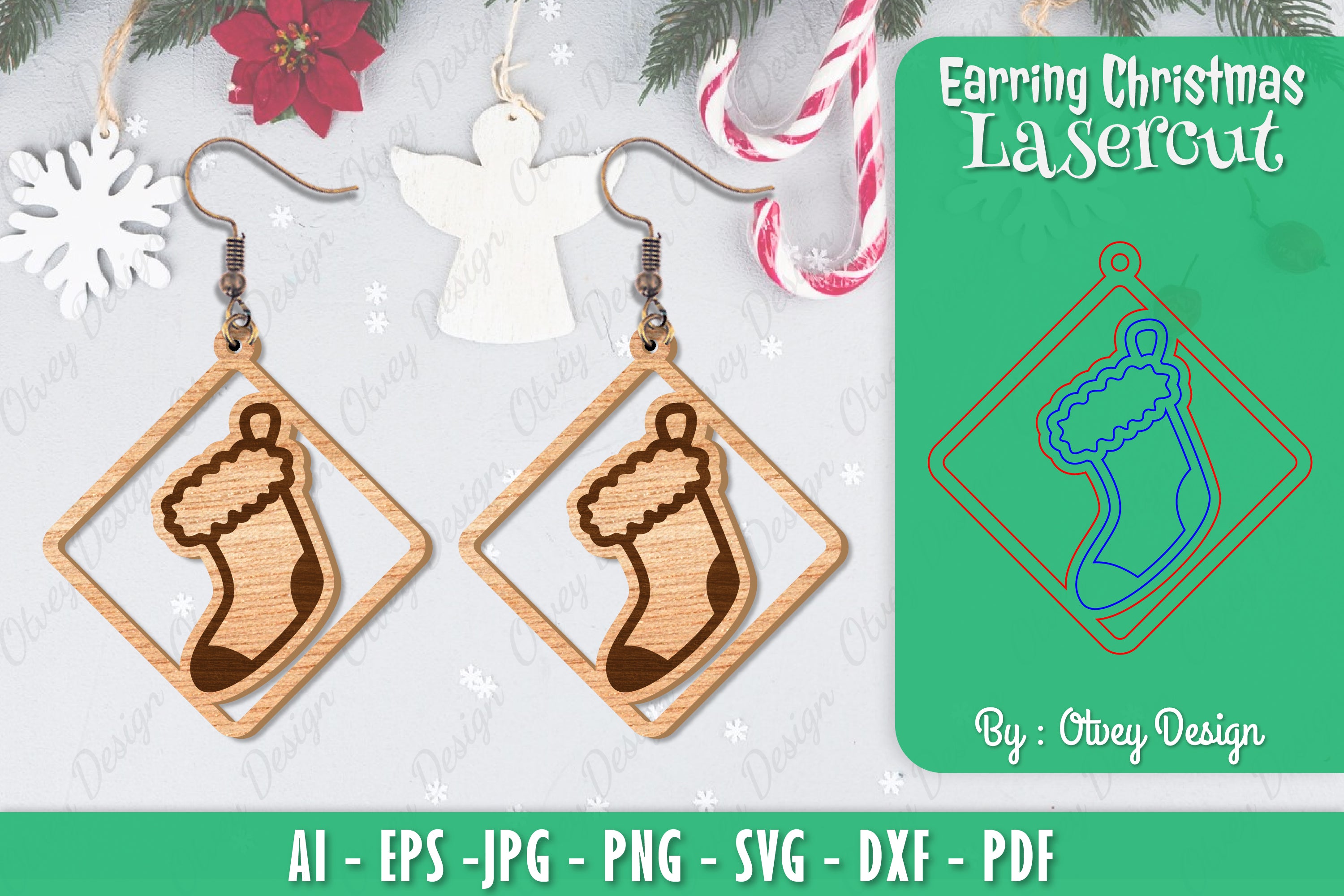 Christmas Earrings SVG Bundle