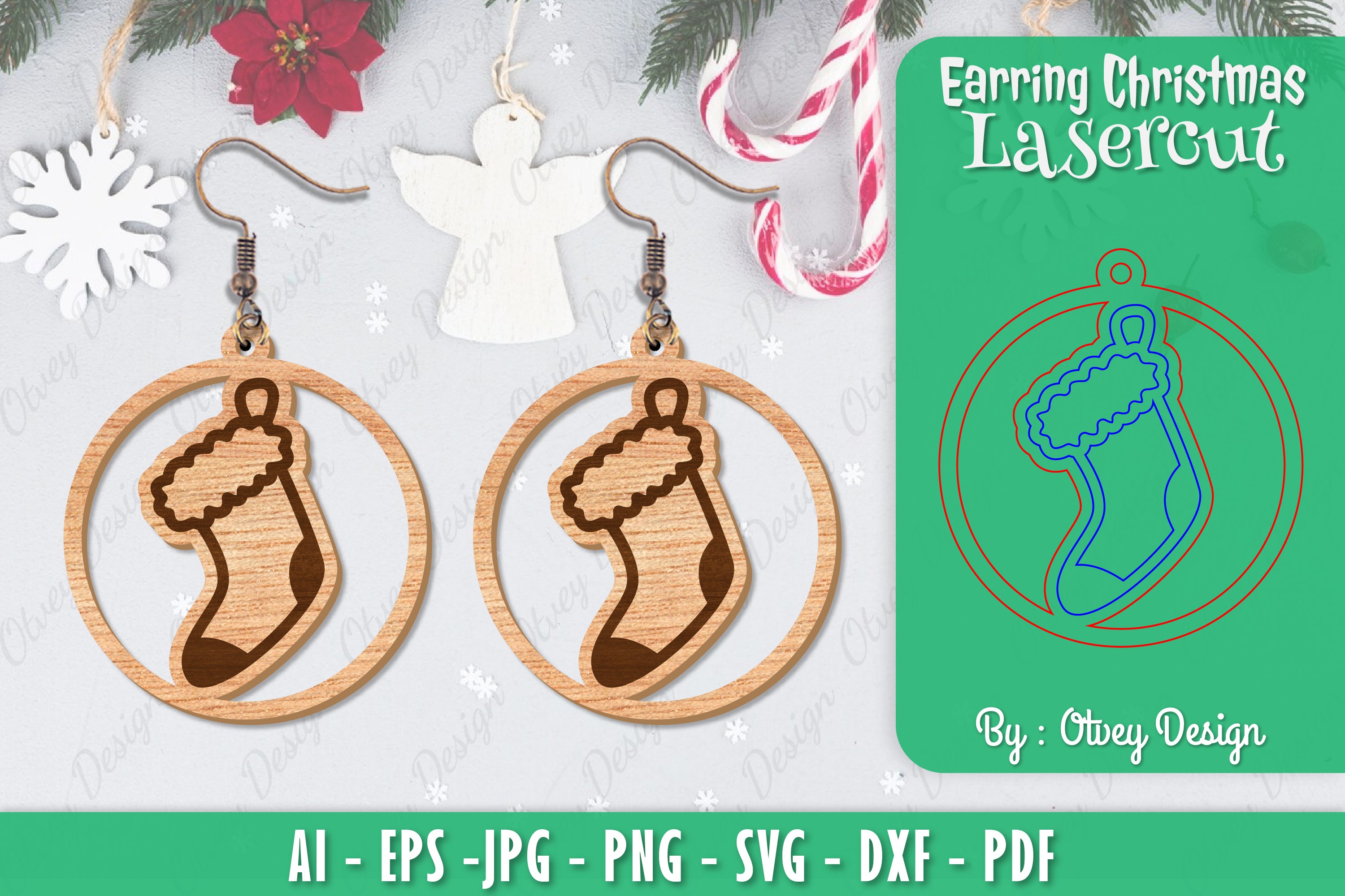 Christmas Earrings SVG Bundle