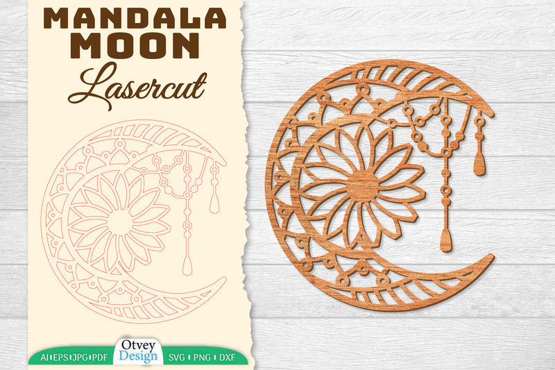 Moon Mandala Lasercut SVG Bundle 1 - CraftNest - Digital Crafting and Art