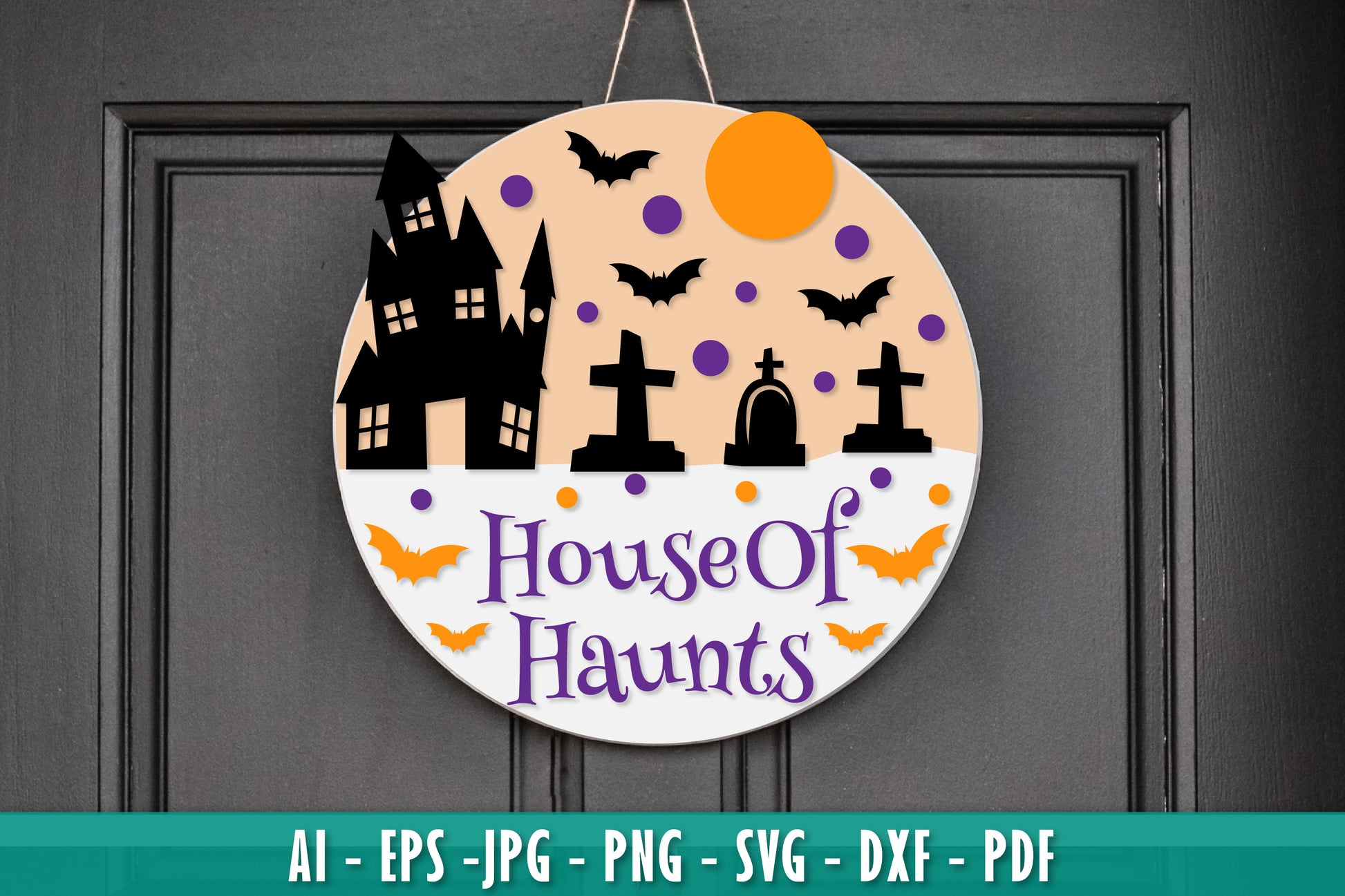 Halloween Round Wall Hanger Decoration SVG Bundle 1 - CraftNest - Digital Crafting and Art