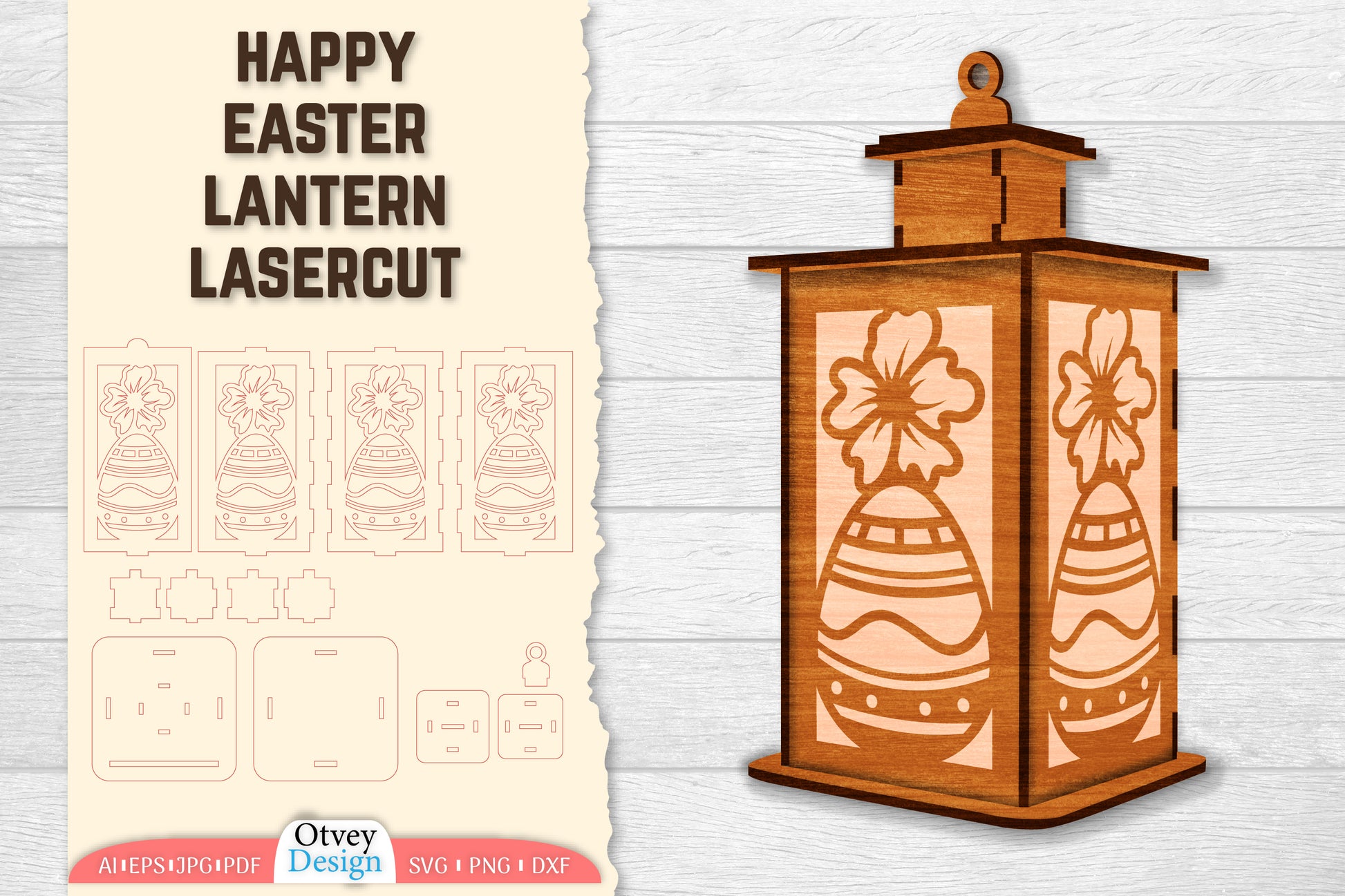 Happy Easter Lantern Lasercut SVG Bundle 9 - CraftNest - Digital Crafting and Art
