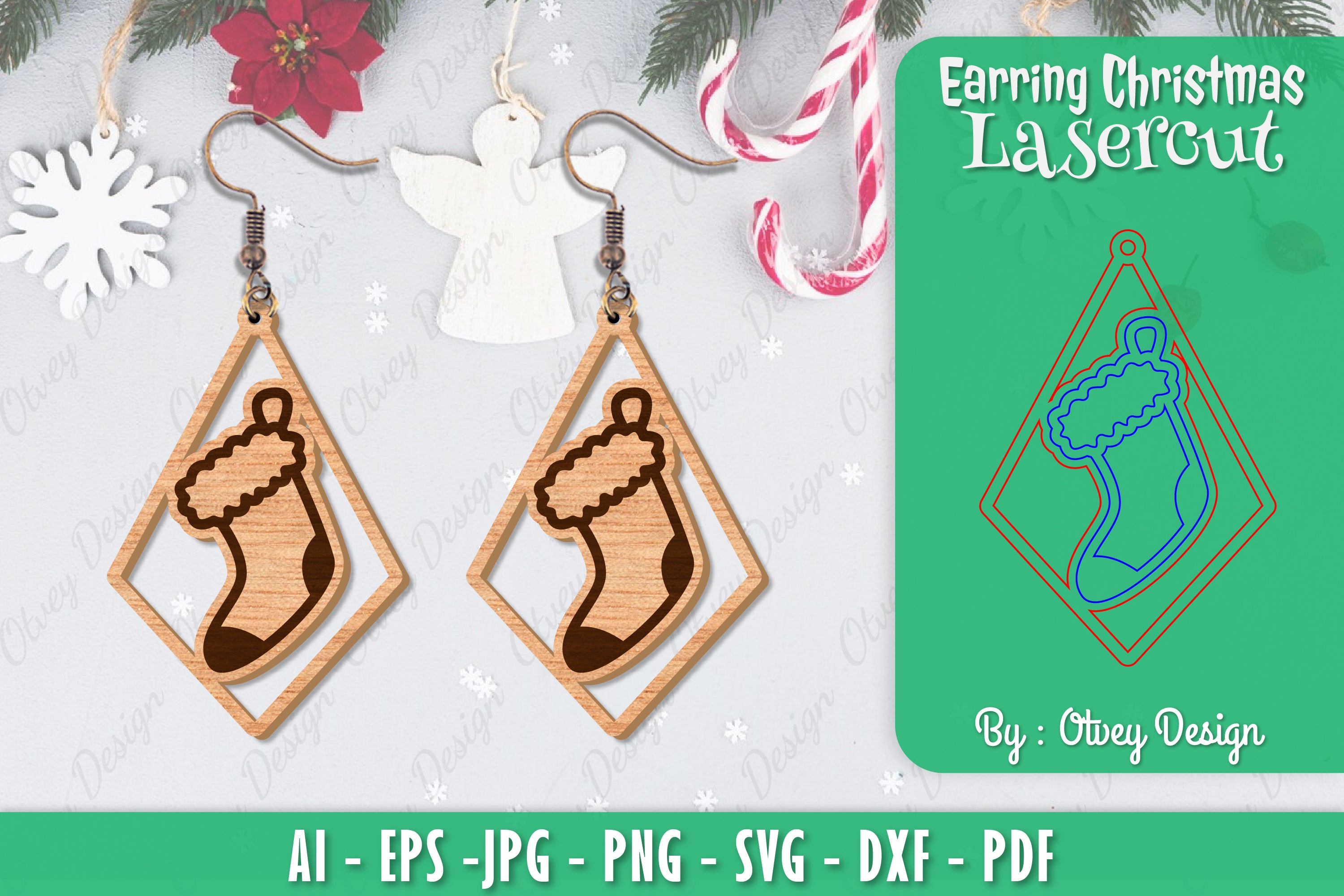 Christmas Earrings SVG Bundle 18 - CraftNest - Digital Crafting and Art