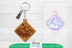 Keychain Sunset Mountain Lasercut SVG Bundle 48 - CraftNest - Digital Crafting and Art