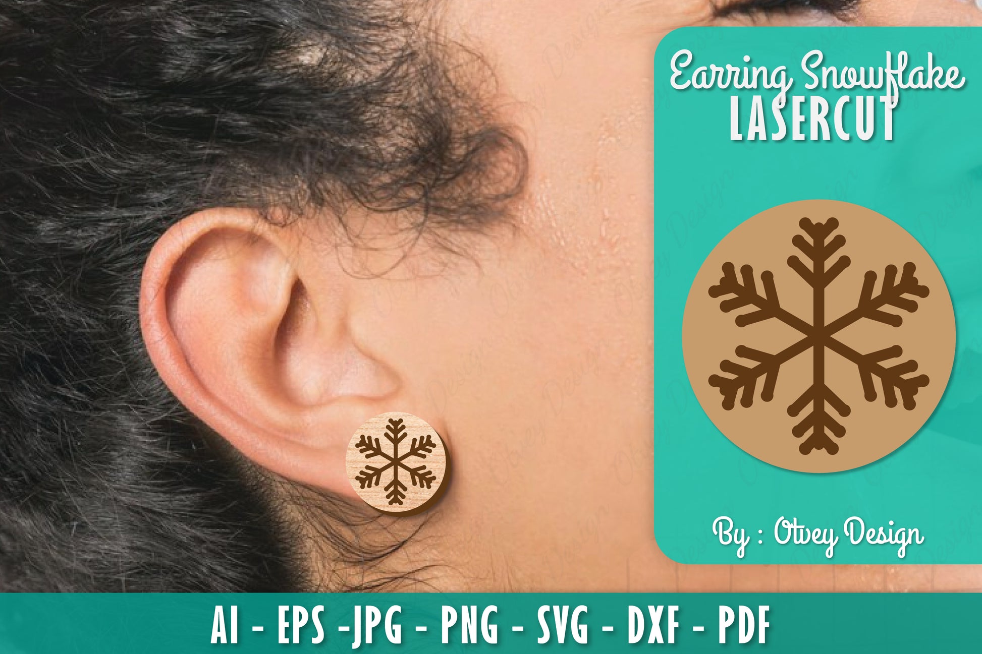 Snowflake Earring Lasercut SVG Bundle 33 - CraftNest - Digital Crafting and Art