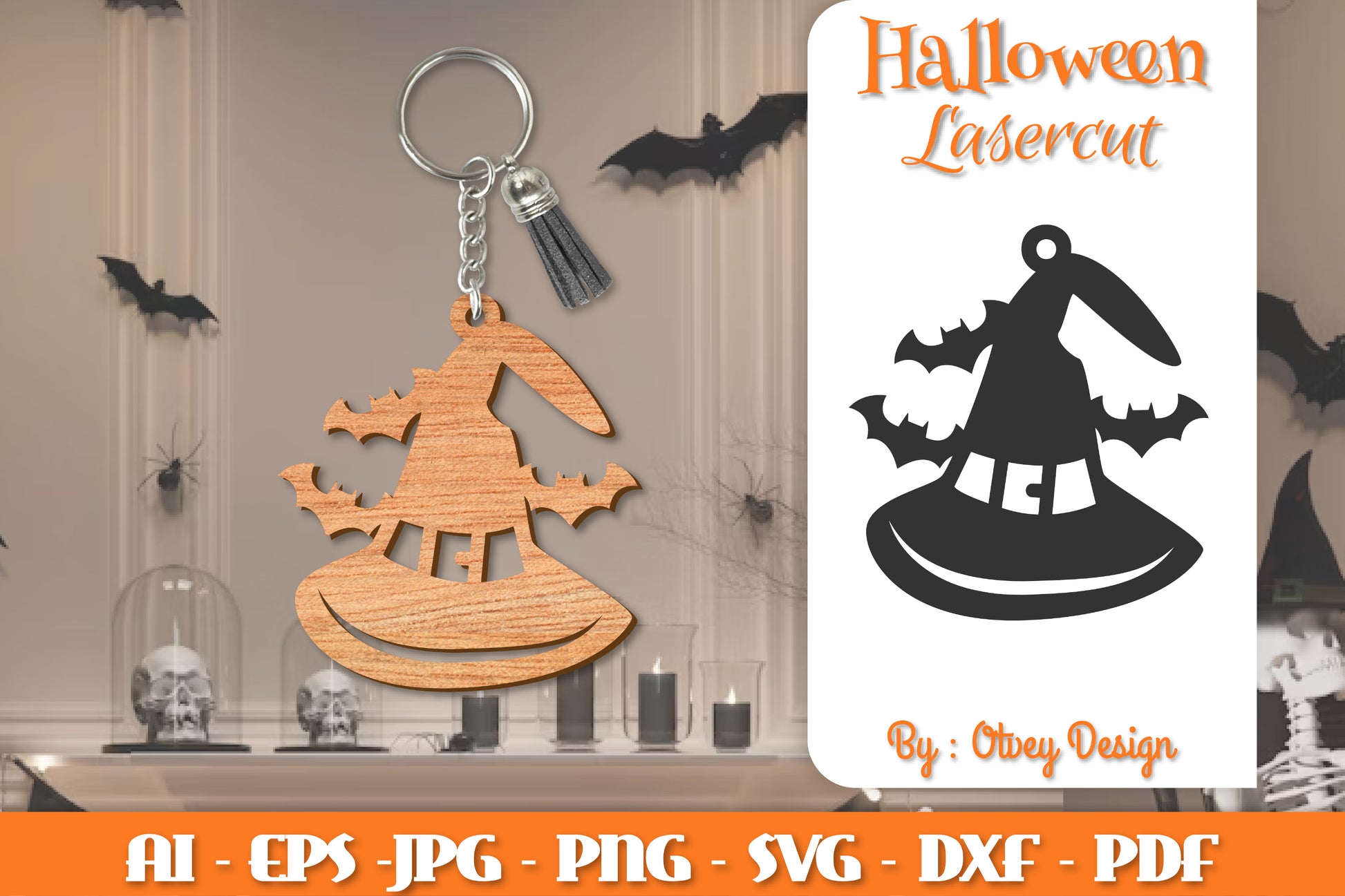Keychain Halloween Lasercut SVG Bundle 233 - CraftNest - Digital Crafting and Art