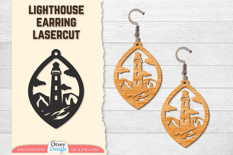 Lighthouse Earring Lasercut SVG Bundle 25 - CraftNest - Digital Crafting and Art