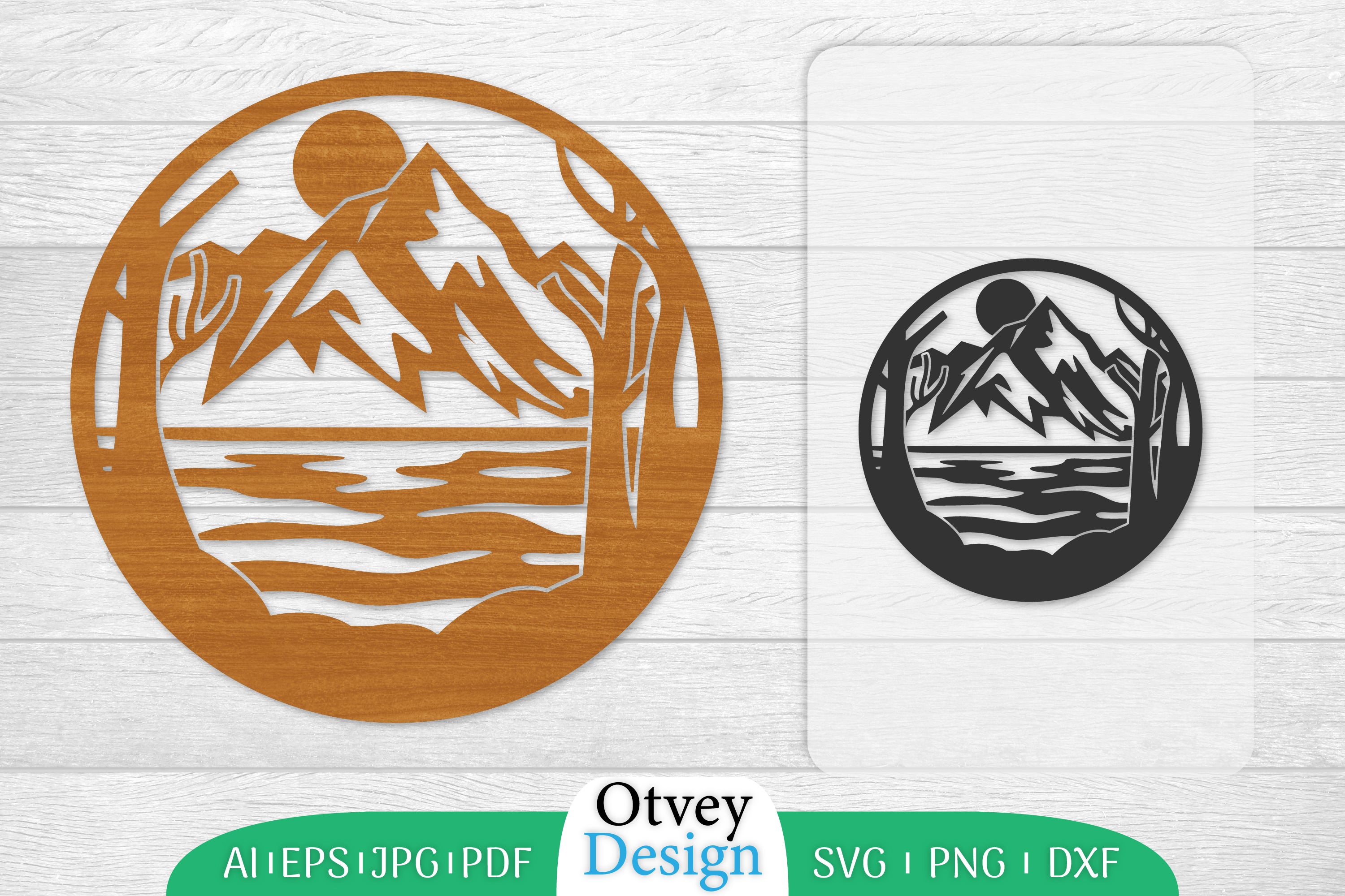 Sunset Mountain Lasercut Wall Decor SVG Bundle 1 - CraftNest - Digital Crafting and Art