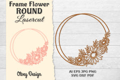 Frame Flower Round Lasercut SVG Bundle - CraftNest - Digital Crafting and Art