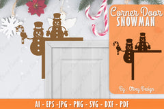 Snowman Door Corner Lasercut SVG Bundle 11 - CraftNest - Digital Crafting and Art