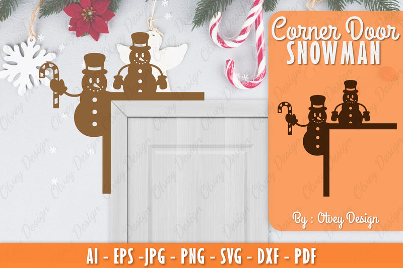 Snowman Door Corner Lasercut SVG Bundle 11 - CraftNest - Digital Crafting and Art