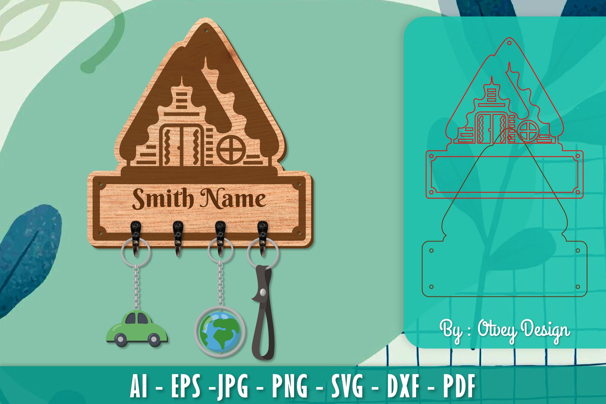 Christmas Family Keychain Home Key Holder SVG Bundle 1 - CraftNest - Digital Crafting and Art