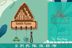 Christmas Family Keychain Home Key Holder SVG Bundle 1 - CraftNest - Digital Crafting and Art