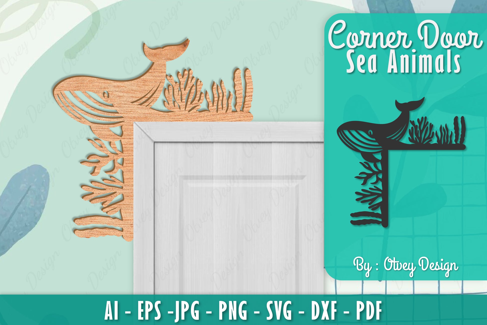 Sea Animals Door Corner Decoration SVG Bundle 1 - CraftNest - Digital Crafting and Art