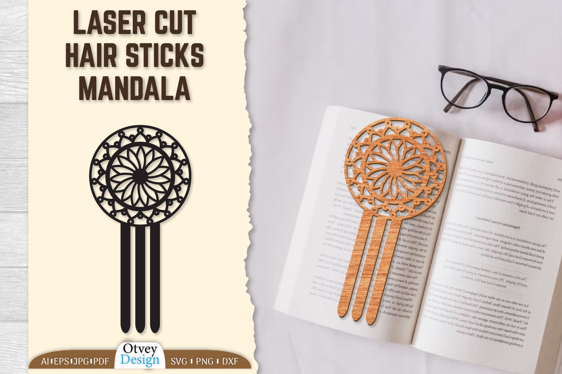 Laser Cut Hair Sticks Mandala SVG Bundle - CraftNest - Digital Crafting and Art