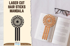 Laser Cut Hair Sticks Mandala SVG Bundle - CraftNest - Digital Crafting and Art