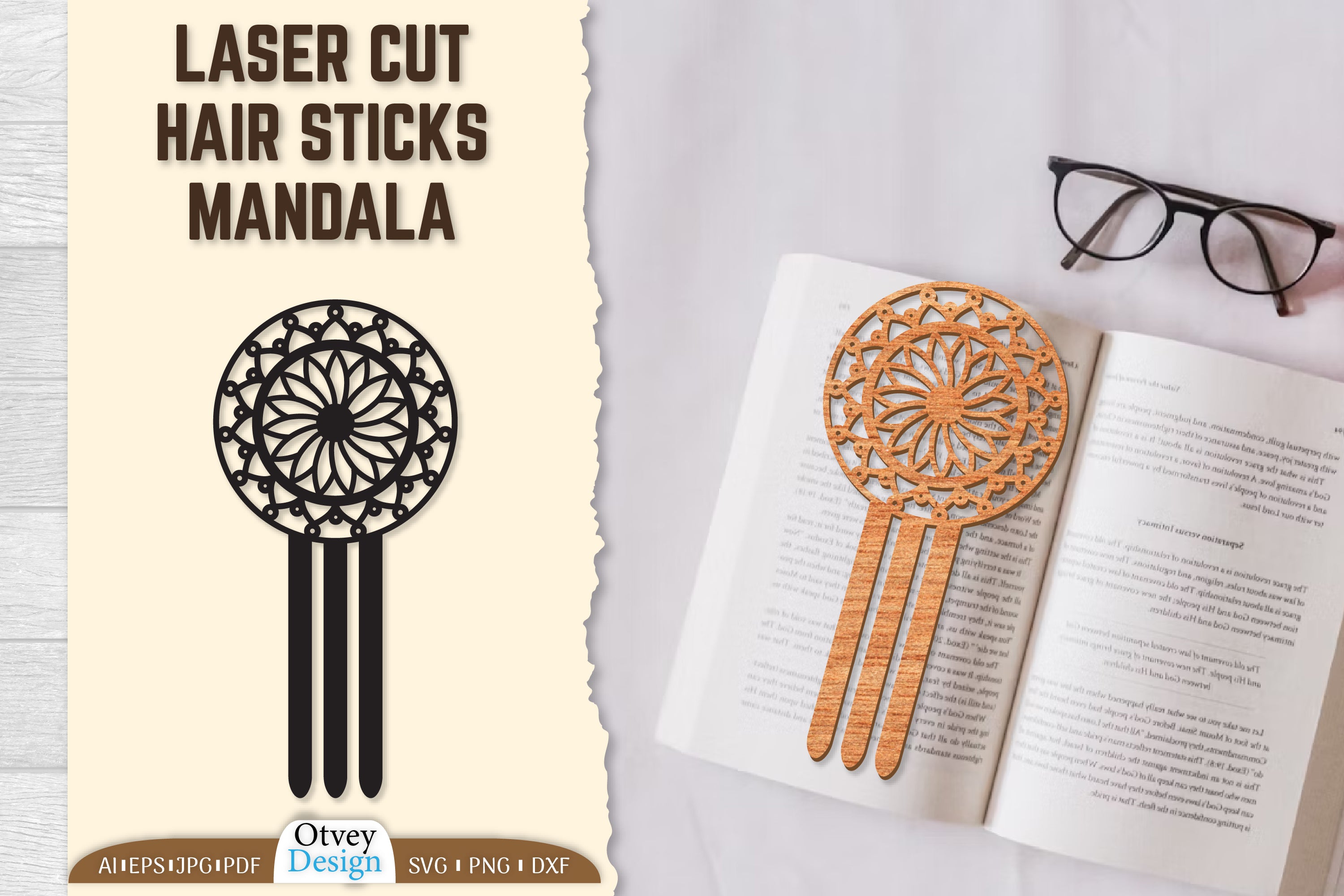 Laser Cut Hair Sticks Mandala SVG Bundle - CraftNest - Digital Crafting and Art