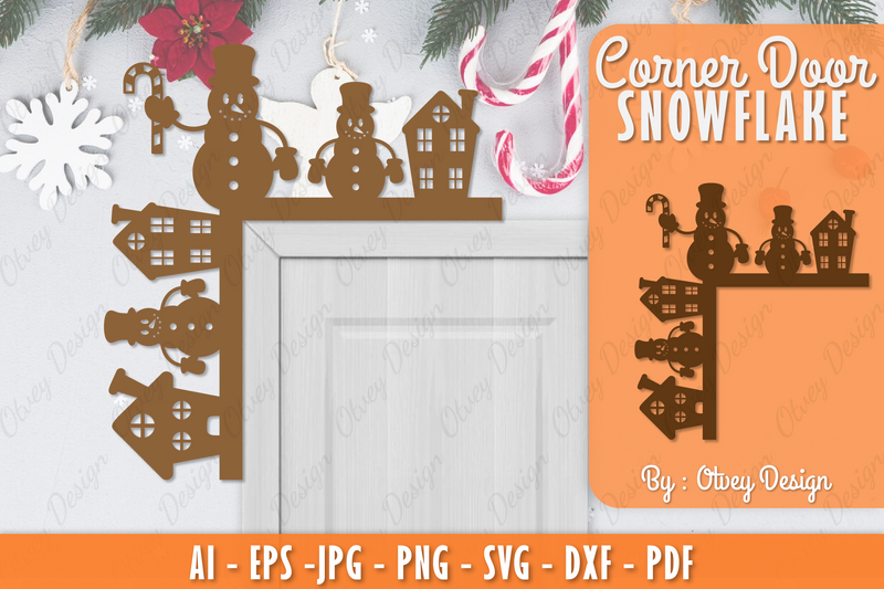 Snowman Door Corner Lasercut SVG Bundle 1 - CraftNest - Digital Crafting and Art