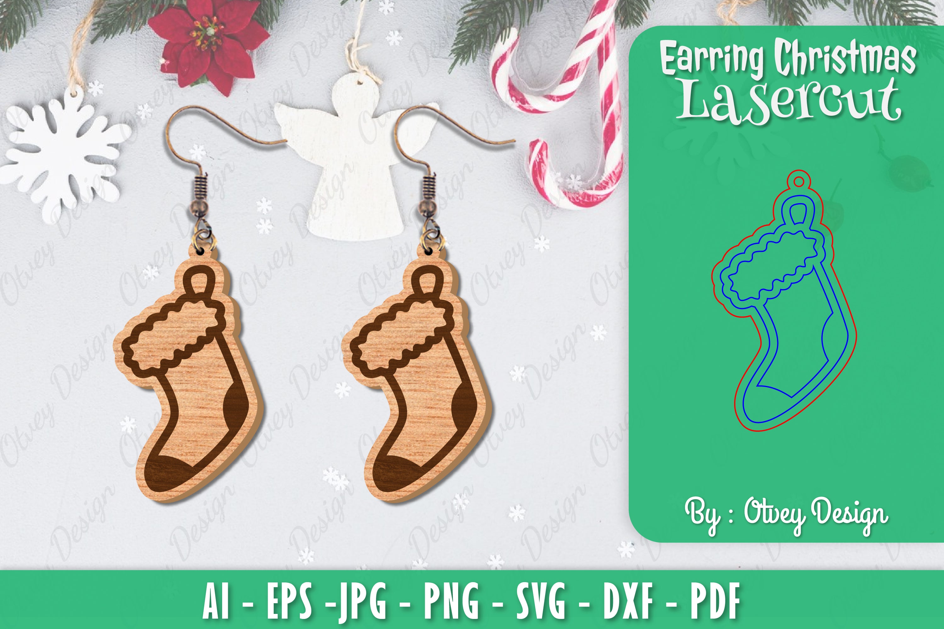 Christmas Earrings SVG Bundle