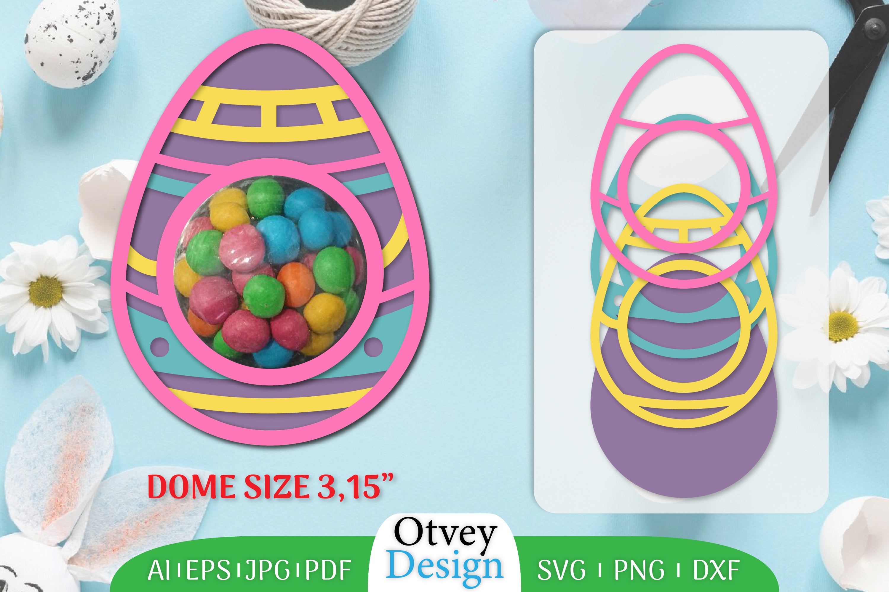 Candy Dome Easter Eggs SVG Bundle 1 - CraftNest - Digital Crafting and Art