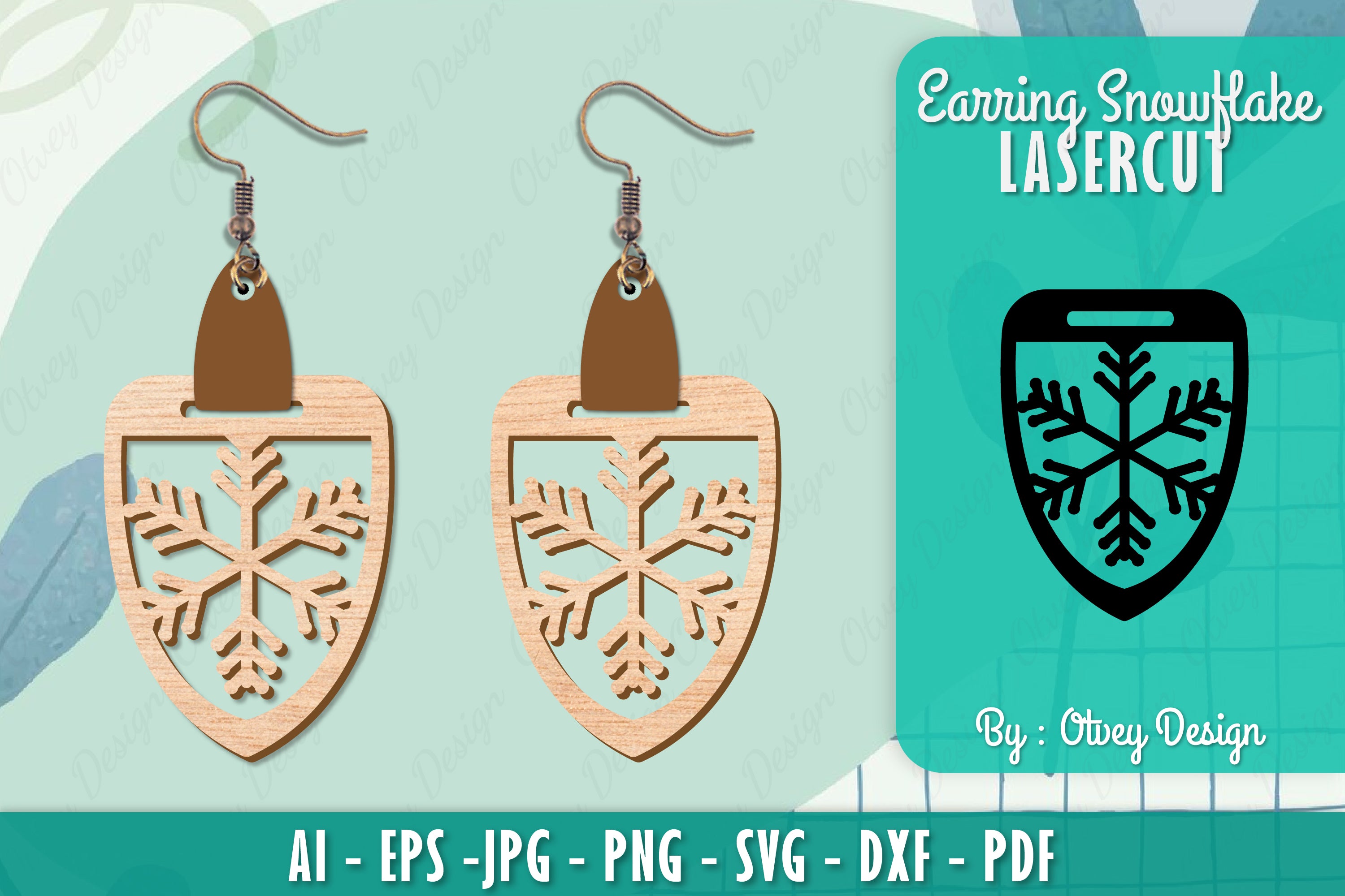 Snowflake Earring Lasercut SVG Bundle 129 - CraftNest - Digital Crafting and Art