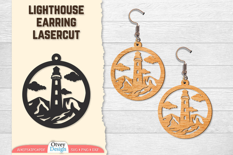 Lighthouse Earring Lasercut SVG Bundle 13 - CraftNest - Digital Crafting and Art