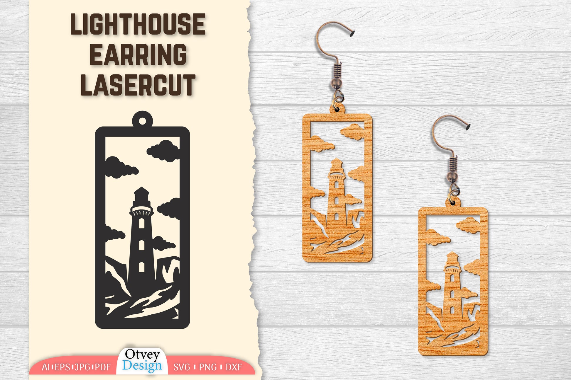 Lighthouse Earring Lasercut SVG Bundle 37 - CraftNest - Digital Crafting and Art